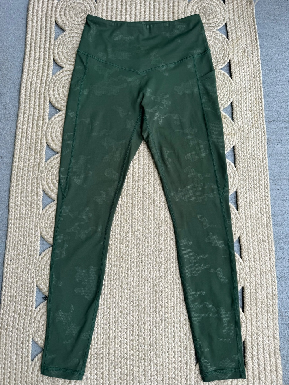 Curves N Combatboots Green Camo High Waisted Pocket Leggings Size S